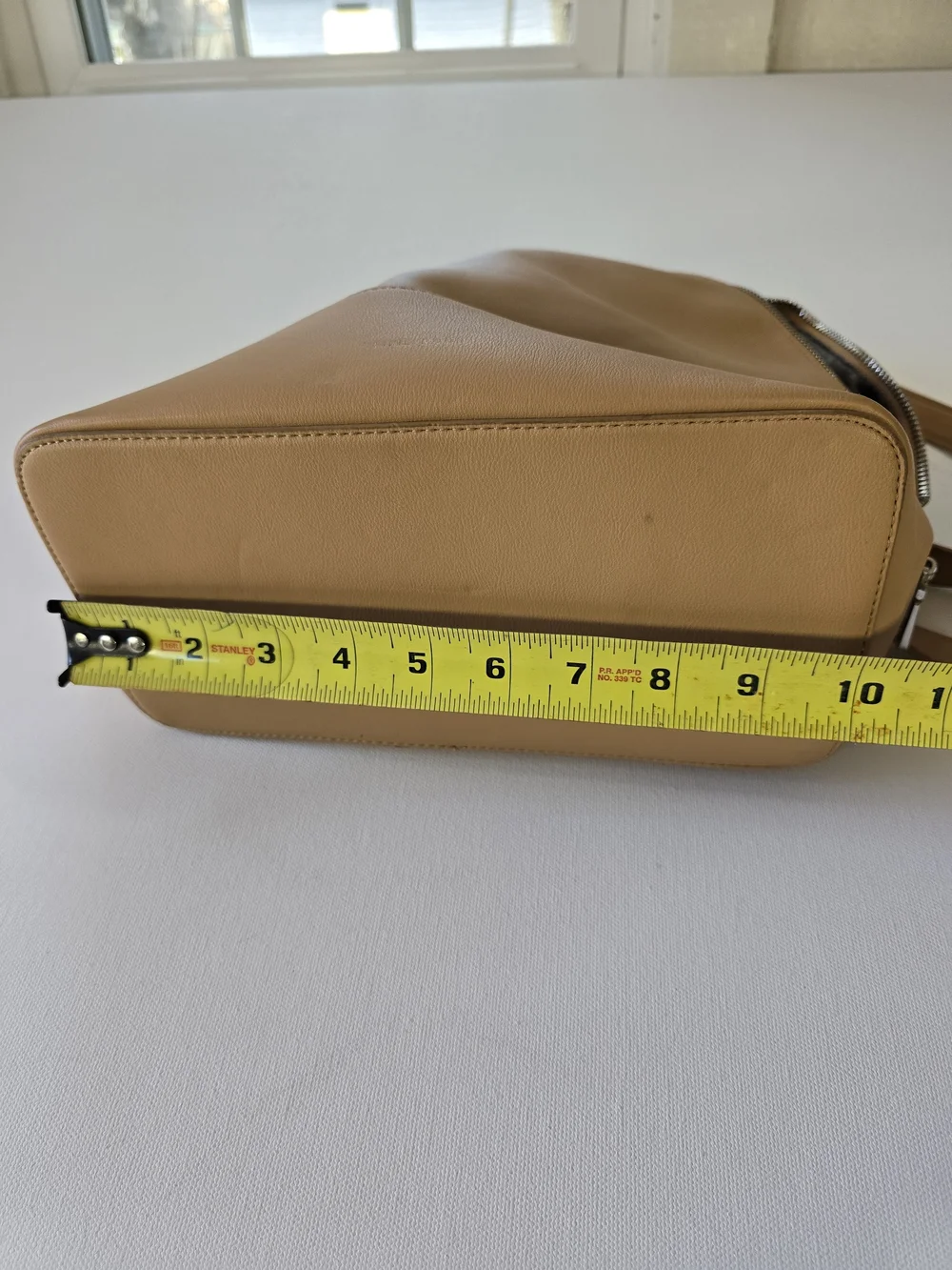 Tan Leather Backpack/Purse- Minimalist Daily Bag - Picture 11 of 11